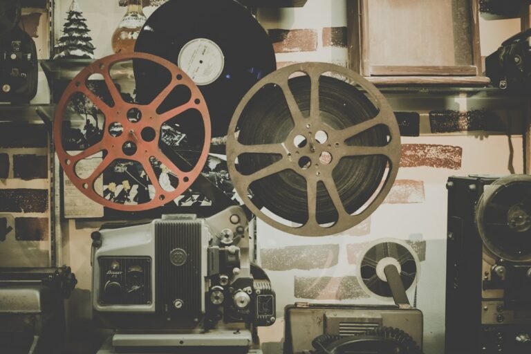 Close-up of cinema film reel
