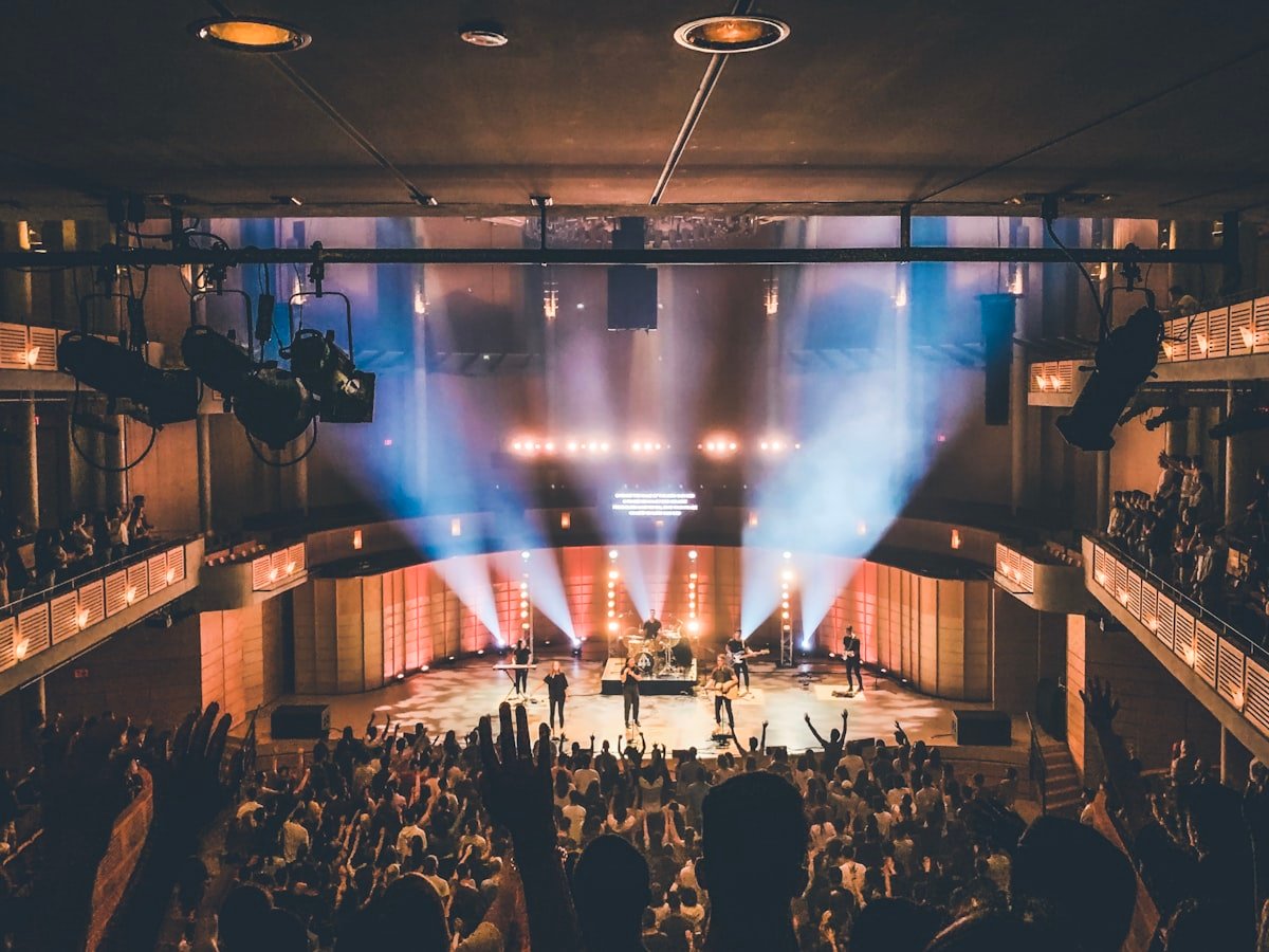 Theater auditorium stage with seating