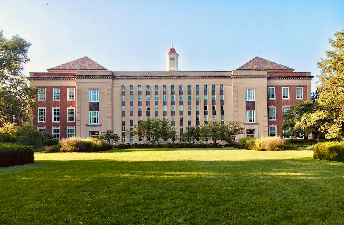 University campus in autumn